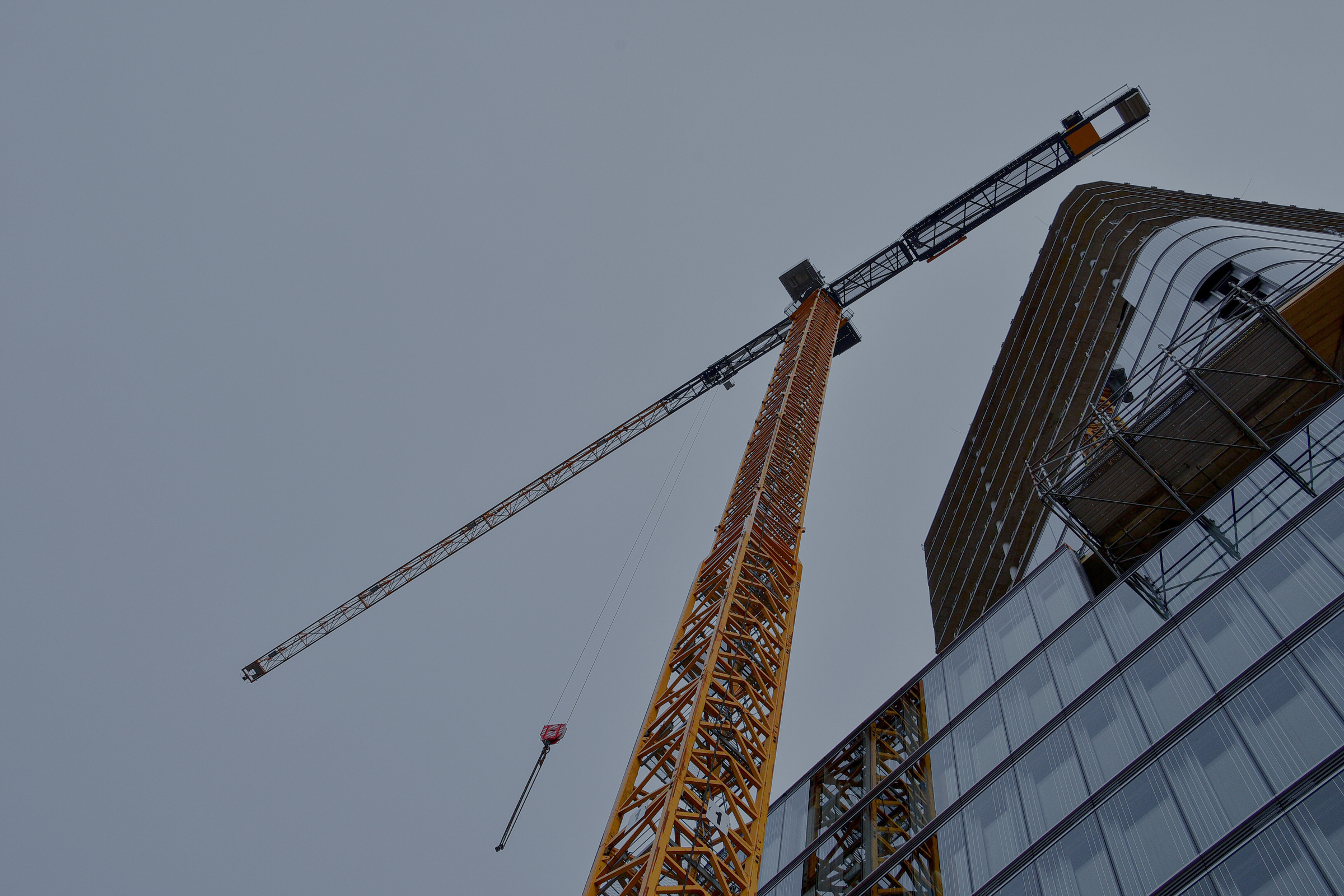 Low Angle Shot of a Tower Crane
